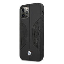 Заредете изображение във визуализатора на галерията – Etui BMW BMHCP12MRSCSK iPhone 12/12 Pro 6,1" czarny/black hardcase Leather Perforate Sides - TopMag
