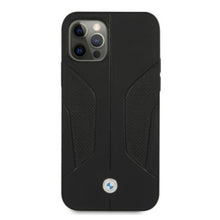 Заредете изображение във визуализатора на галерията – Etui BMW BMHCP12MRSCSK iPhone 12/12 Pro 6,1" czarny/black hardcase Leather Perforate Sides - TopMag

