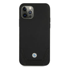 Заредете изображение във визуализатора на галерията – Etui BMW BMHCP12MRSWPK iPhone 12/12 Pro 6,1" czarny/black hardcase Leather Perforate - TopMag
