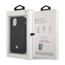 Заредете изображение във визуализатора на галерията – Etui BMW BMHCP12MRSWPK iPhone 12/12 Pro 6,1" czarny/black hardcase Leather Perforate - TopMag
