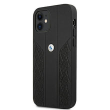 Заредете изображение във визуализатора на галерията – Etui BMW BMHCP12SRSPPK iPhone 12 mini 5,4" czarny/black hardcase Leather Curve Perforate - TopMag
