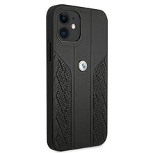 Заредете изображение във визуализатора на галерията – Etui BMW BMHCP12SRSPPK iPhone 12 mini 5,4" czarny/black hardcase Leather Curve Perforate - TopMag
