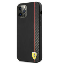 Заредете изображение във визуализатора на галерията – Ferrari FESAXHCP12LBK iPhone 12 Pro Max 6,7" czarny/black hardcase On Track Carbon Stripe - TopMag
