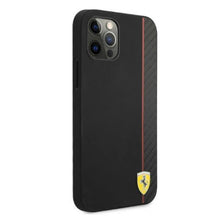Заредете изображение във визуализатора на галерията – Ferrari FESAXHCP12LBK iPhone 12 Pro Max 6,7" czarny/black hardcase On Track Carbon Stripe - TopMag
