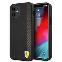 Заредете изображение във визуализатора на галерията – Ferrari FESAXHCP12SBK iPhone 12 mini 5,4" czarny/black hardcase On Track Carbon Stripe - TopMag
