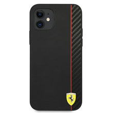 Заредете изображение във визуализатора на галерията – Ferrari FESAXHCP12SBK iPhone 12 mini 5,4" czarny/black hardcase On Track Carbon Stripe - TopMag
