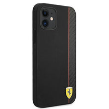 Заредете изображение във визуализатора на галерията – Ferrari FESAXHCP12SBK iPhone 12 mini 5,4" czarny/black hardcase On Track Carbon Stripe - TopMag
