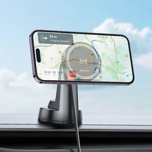 Заредете изображение във визуализатора на галерията – Borofone Car holder BH208 Mona magnetic with induction charging with Type C cable to dashboard black
