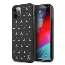 Заредете изображение във визуализатора на галерията – Mercedes MEHCP12LESPBK iPhone 12 Pro Max 6,7" czarny/black hardcase Silver Stars Pattern - TopMag

