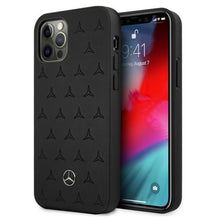 Заредете изображение във визуализатора на галерията – Mercedes MEHCP12MPSQBK iPhone 12/12 Pro 6,1" czarny/black hardcase Leather Stars Pattern - TopMag
