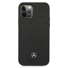 Заредете изображение във визуализатора на галерията – Mercedes MEHCP12MPSQBK iPhone 12/12 Pro 6,1" czarny/black hardcase Leather Stars Pattern - TopMag
