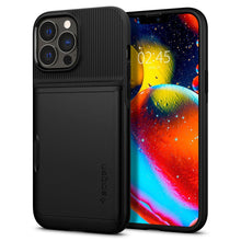 Заредете изображение във визуализатора на галерията – Spigen Slim Armor CS Case Cover for iPhone 13 Pro Max Armor Cover Card Wallet Black - TopMag
