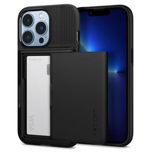 Заредете изображение във визуализатора на галерията – Spigen Slim Armor CS Case Cover for iPhone 13 Pro Max Armor Cover Card Wallet Black - TopMag
