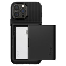 Заредете изображение във визуализатора на галерията – Spigen Slim Armor CS Case Cover for iPhone 13 Pro Max Armor Cover Card Wallet Black - TopMag
