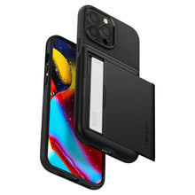 Заредете изображение във визуализатора на галерията – Spigen Slim Armor CS Case Cover for iPhone 13 Pro Max Armor Cover Card Wallet Black - TopMag
