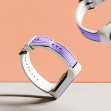 Заредете изображение във визуализатора на галерията – Strap Dual Color replacement band strap for Xiaomi Mi Band 6 / 5 / 4 / 3 white-purple - TopMag
