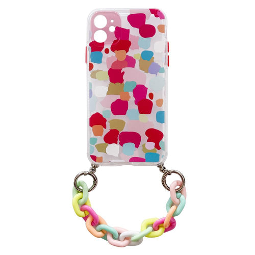 Color Chain Case gel flexible elastic case cover with a chain pendant for iPhone 12 Pro multicolour - TopMag