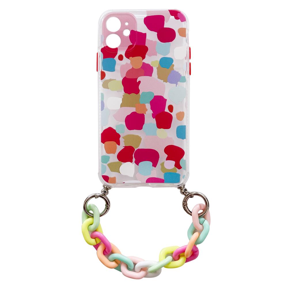 Color Chain Case gel flexible elastic case cover with a chain pendant for iPhone 12 Pro multicolour - TopMag