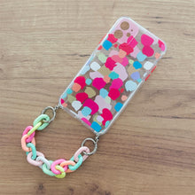 Заредете изображение във визуализатора на галерията – Color Chain Case gel flexible elastic case cover with a chain pendant for iPhone 12 Pro multicolour - TopMag
