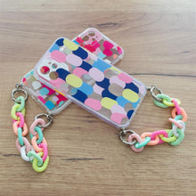 Заредете изображение във визуализатора на галерията – Color Chain Case gel flexible elastic case cover with a chain pendant for iPhone 12 Pro multicolour - TopMag
