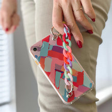 Заредете изображение във визуализатора на галерията – Color Chain Case gel flexible elastic case cover with a chain pendant for iPhone XS / iPhone X multicolour - TopMag
