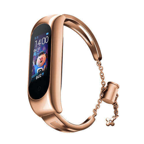 Replacment metal band bracelet strap for Xiaomi Mi Band 6 / 5 / 4 / 3 rose gold - TopMag