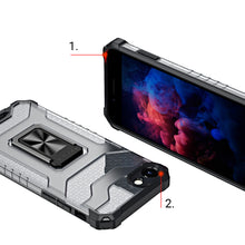 Заредете изображение във визуализатора на галерията – Crystal Ring Case Tough Hybrid Case Cover + Magnetic Holder for iPhone SE 2022 / SE 2020 / iPhone 8 / iPhone 7 black - TopMag
