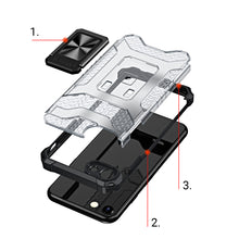 Заредете изображение във визуализатора на галерията – Crystal Ring Case Tough Hybrid Case Cover + Magnetic Holder for iPhone SE 2022 / SE 2020 / iPhone 8 / iPhone 7 black - TopMag
