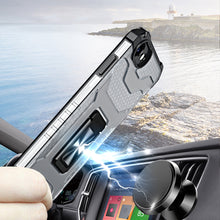 Заредете изображение във визуализатора на галерията – Crystal Ring Case Tough Hybrid Case Cover + Magnetic Holder for iPhone SE 2022 / SE 2020 / iPhone 8 / iPhone 7 black - TopMag
