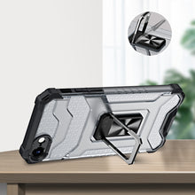 Заредете изображение във визуализатора на галерията – Crystal Ring Case Tough Hybrid Case Cover + Magnetic Holder for iPhone SE 2022 / SE 2020 / iPhone 8 / iPhone 7 black - TopMag
