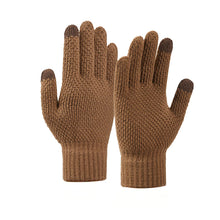 Заредете изображение във визуализатора на галерията – Winter braided phone gloves - brown
