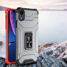 Заредете изображение във визуализатора на галерията – Crystal Ring Case Kickstand Tough Rugged Cover for iPhone XR blue - TopMag
