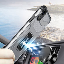 Заредете изображение във визуализатора на галерията – Crystal Ring Case Kickstand Tough Rugged Cover for iPhone XR blue - TopMag
