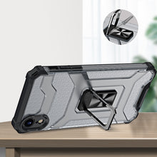 Заредете изображение във визуализатора на галерията – Crystal Ring Case Kickstand Tough Rugged Cover for iPhone XR blue - TopMag
