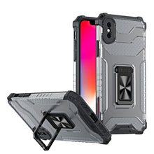 Заредете изображение във визуализатора на галерията – Crystal Ring Case Kickstand Tough Rugged Cover for iPhone XS / iPhone X black - TopMag
