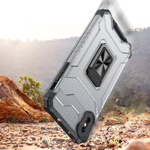 Заредете изображение във визуализатора на галерията – Crystal Ring Case Kickstand Tough Rugged Cover for iPhone XS / iPhone X black - TopMag

