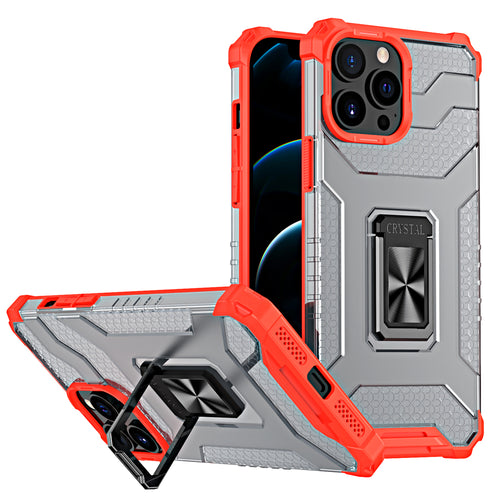 Crystal Ring Case Kickstand Tough Rugged Cover for iPhone 11 Pro red - TopMag