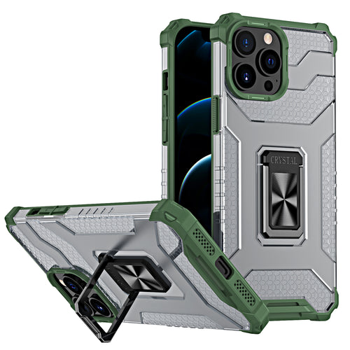 Crystal Ring Case Kickstand Tough Rugged Cover for iPhone 11 Pro Max green - TopMag