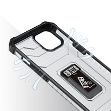 Заредете изображение във визуализатора на галерията – Crystal Ring Case Kickstand Tough Rugged Cover for iPhone 12 mini black - TopMag
