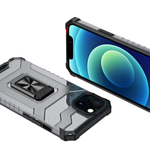 Заредете изображение във визуализатора на галерията – Crystal Ring Case Kickstand Tough Rugged Cover for iPhone 12 mini black - TopMag
