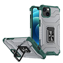 Заредете изображение във визуализатора на галерията – Crystal Ring Case Kickstand Tough Rugged Cover for iPhone 12 mini green - TopMag
