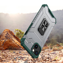 Заредете изображение във визуализатора на галерията – Crystal Ring Case Kickstand Tough Rugged Cover for iPhone 12 mini green - TopMag
