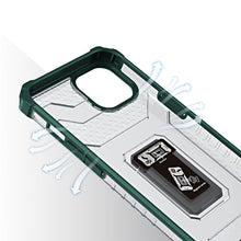 Заредете изображение във визуализатора на галерията – Crystal Ring Case Kickstand Tough Rugged Cover for iPhone 12 mini green - TopMag
