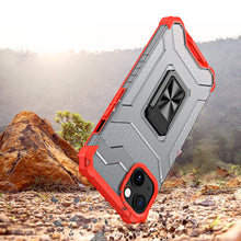 Заредете изображение във визуализатора на галерията – Crystal Ring Case Kickstand Tough Rugged Cover for iPhone 12 red - TopMag
