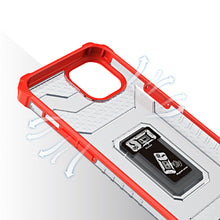 Заредете изображение във визуализатора на галерията – Crystal Ring Case Kickstand Tough Rugged Cover for iPhone 12 red - TopMag
