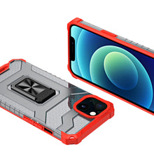 Заредете изображение във визуализатора на галерията – Crystal Ring Case Kickstand Tough Rugged Cover for iPhone 12 red - TopMag
