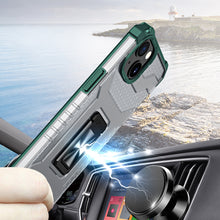 Заредете изображение във визуализатора на галерията – Crystal Ring Case Kickstand Tough Rugged Cover for iPhone 12 green - TopMag
