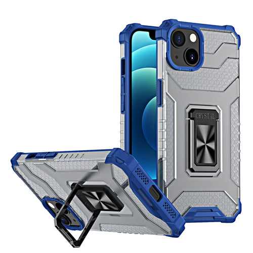 Crystal Ring Case Kickstand Tough Rugged Cover for iPhone 12 blue - TopMag