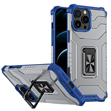 Заредете изображение във визуализатора на галерията – Crystal Ring Case Kickstand Tough Rugged Cover for iPhone 13 Pro blue - TopMag
