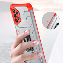 Заредете изображение във визуализатора на галерията – Crystal Ring Case Kickstand Tough Rugged Cover for Samsung Galaxy A32 5G red - TopMag
